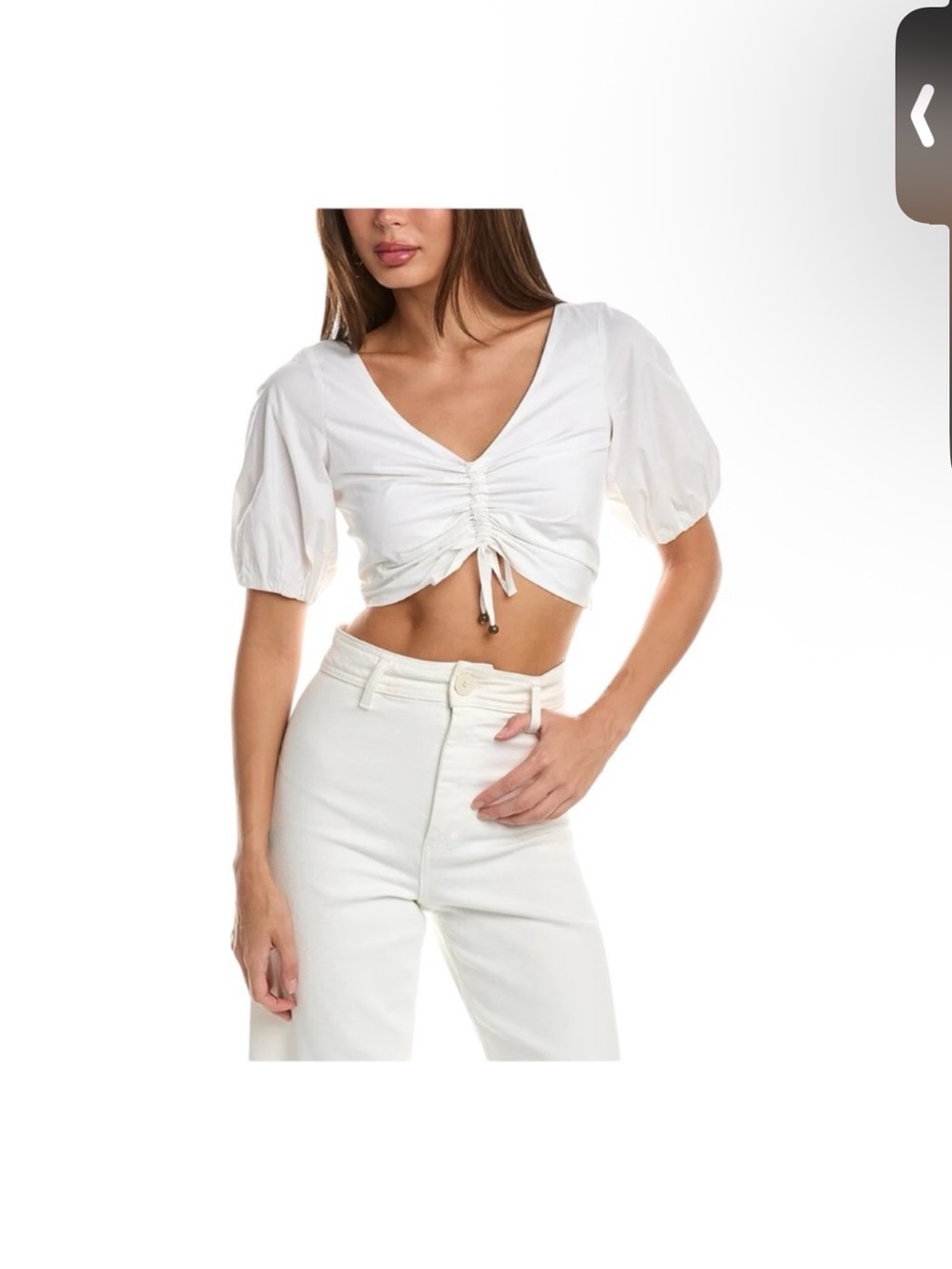 PINKO NWT White Cotton Puff Sleeve Crop Top